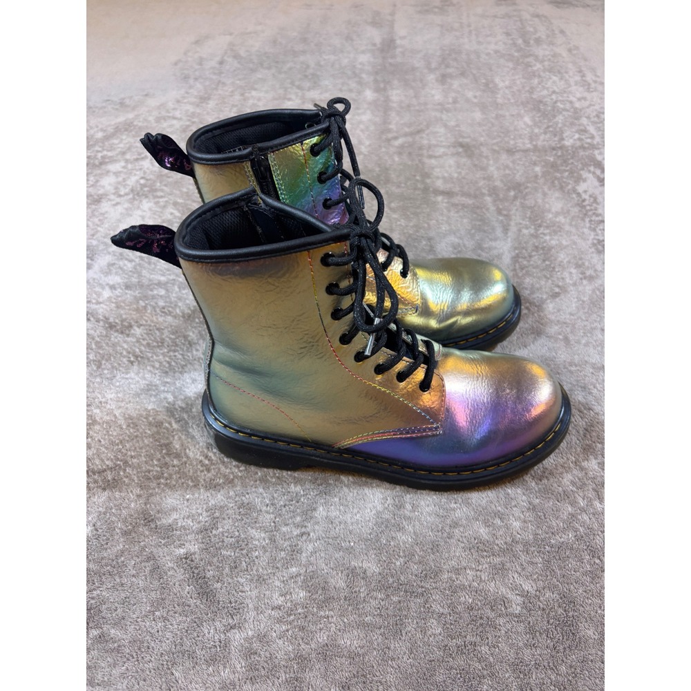 Dr. Martens 1460 Y Kids Metallic Holographic Iridescent Boots Size 5M 6L 37EU